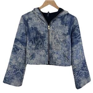 Garnish PDX Bell Sleeve Crop Hooded Jacket Womens XS Art To Wear